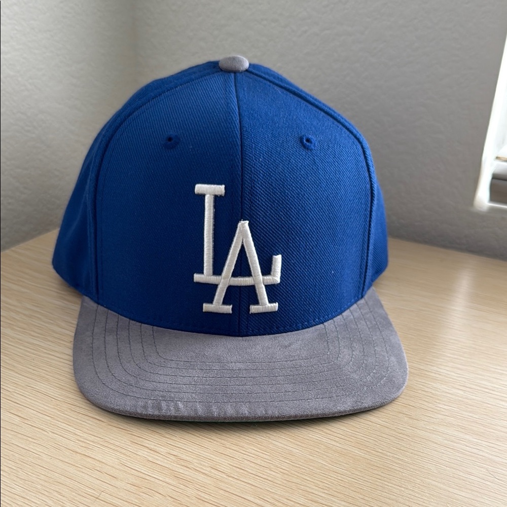 LA Dodgers hat with suede bill